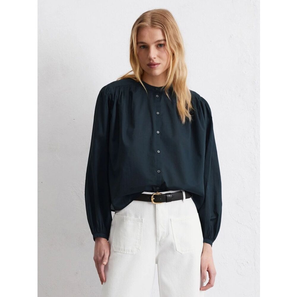 Marc O’Polo Chambray Button Down Balloon Sleeve Top XS/S